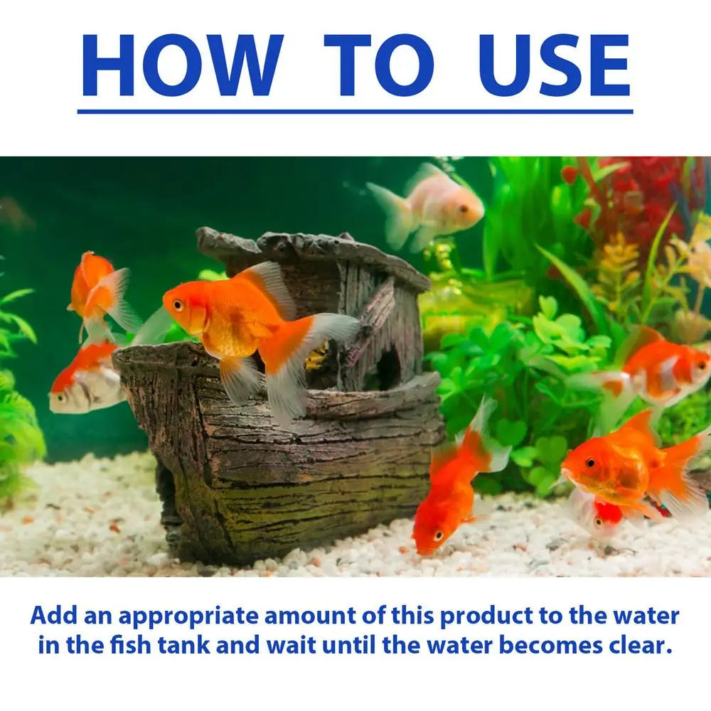 Aquarium Water Conditioner 100g Efficient Solution Fish Tank Cleaner Aquarium Cleaner Rapid Cleaning Solution For Crystal Clear