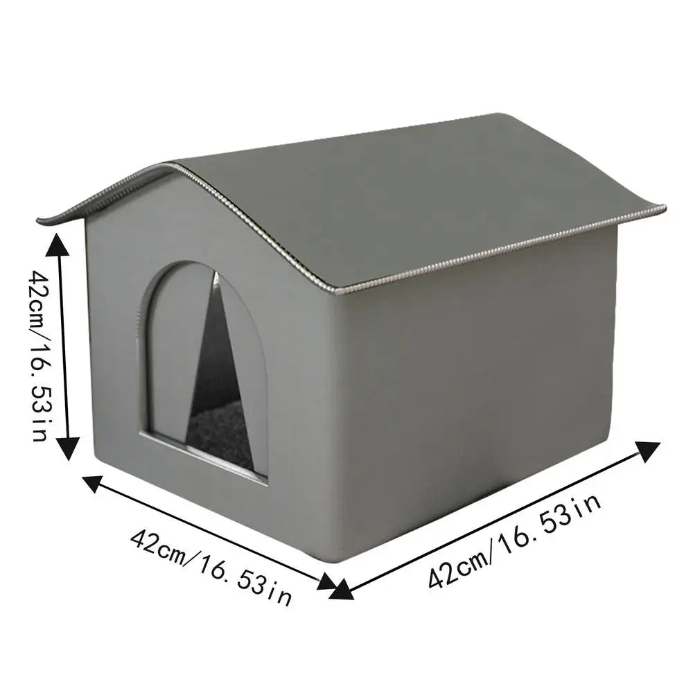 Outdoor Cat House Foldable Warm Pet Cave for Winter Waterproof Rainproof Kitten Cave Pet Tent Bunny Bed for Feral Cat Puppy