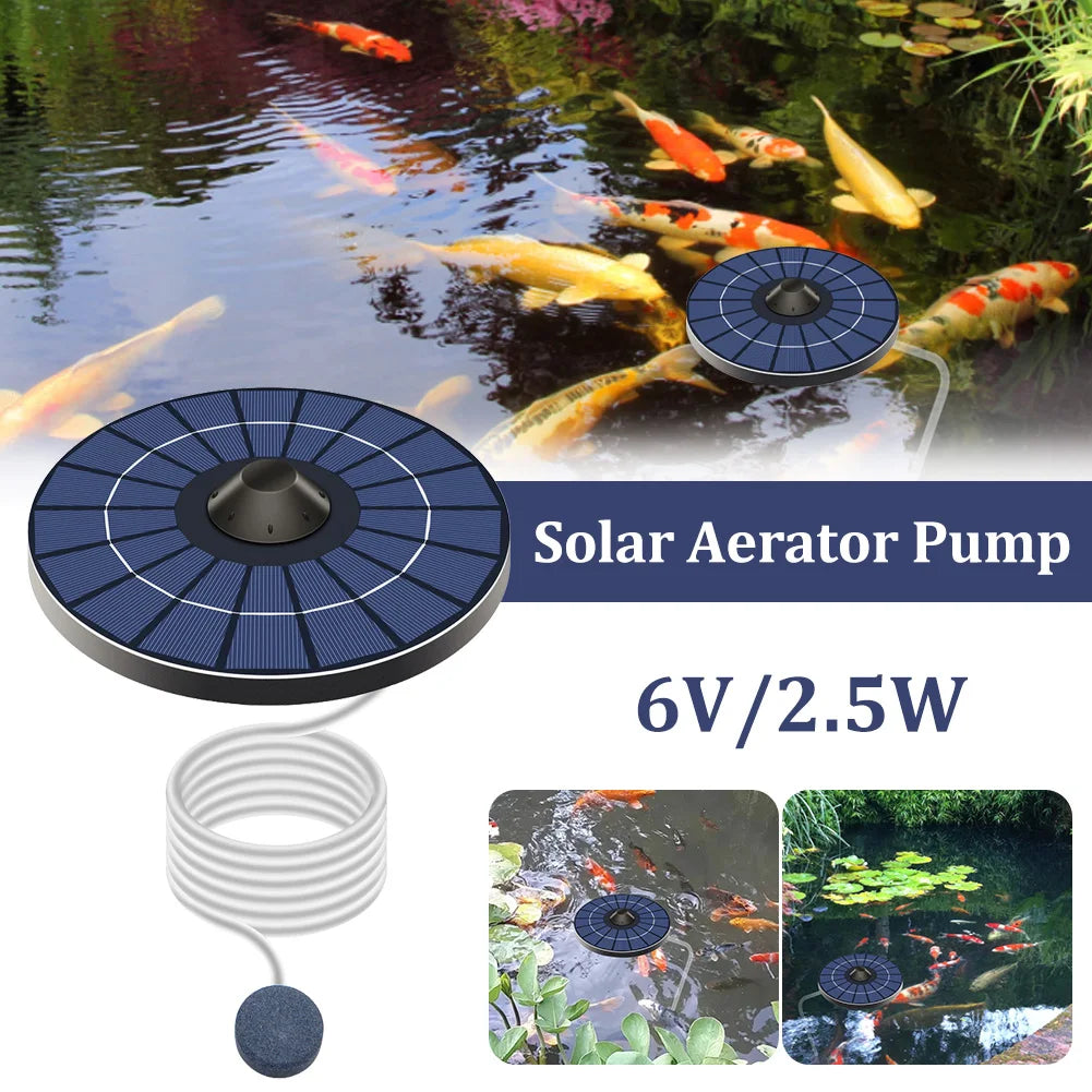 Floating Solar Air Pump Aerator Pumps For Aquarium Fish Tank Pond Fishing Oxygenation with Air Hoses and Bubble Stone