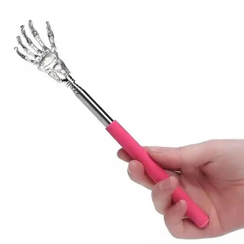 Telescopic Back Scratcher Stainless Steel Hand Shaped Extendable Back Scratchers Hand Massager Backslap Portable Travel Massage