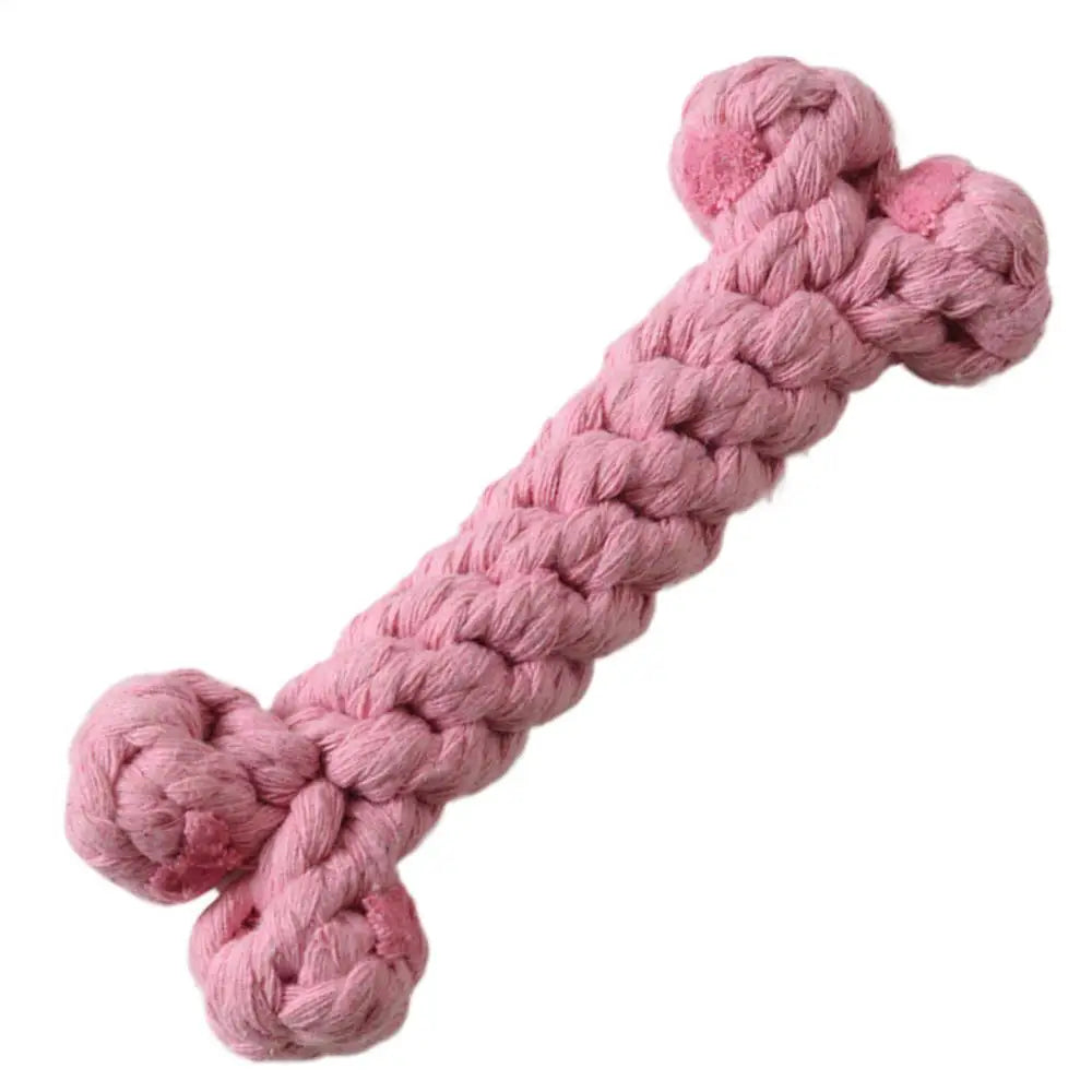 Dog Chew Toys Soft Cotton Bone Puppy Teeth Cleaning Toy 15.5cm/6.1 Inches Aggressive Chewers Dog Toy Pet Teeth Cleaning