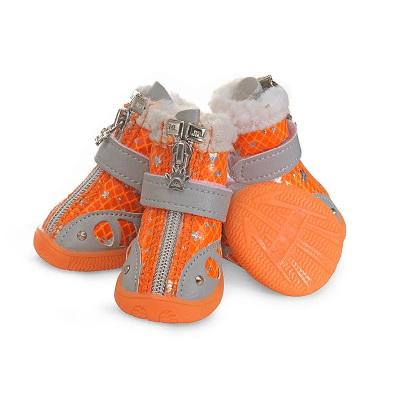 Dog Shoes for Small Medium Dogs Puppy Dog Boots Paw Protector for Winter Snow Day Cold Weather Ourdoor Hiking with AntiSlip Sole