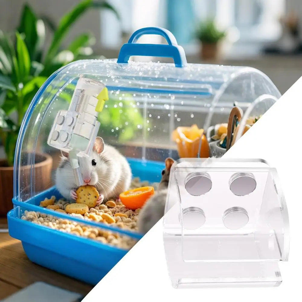 Hamster Water Bottle Stand Transparent Feeder Bracket For Squirrels Leakproof Hamster Water Bottle Magnetic Holder For Small