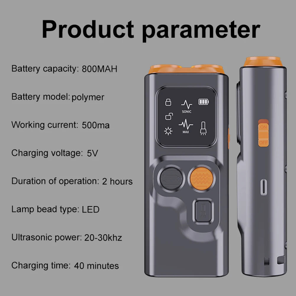 Ultrasonic Dog Bark Deterrent Device with LED Flashlight Rechargeable Pet Dog Repeller Dog Chaser Correct Your Dogs Bad Behavior