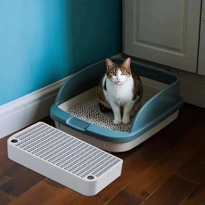 Footboard for Cats Litter Box Keep Room Tidy for Indoor Cats Easy Clean Accessory for Litter Pan Cat Litter Tray Pet Accessories