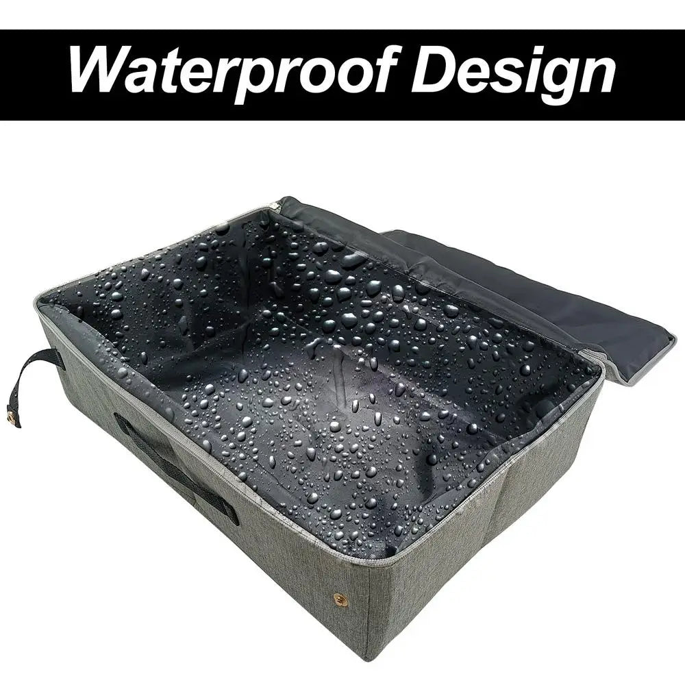 Collapsible Travel Cat Litter Box Portable Collapsible Cat Litter Box Travel Litter Box For Kitties Oxford Cloth  PP Board