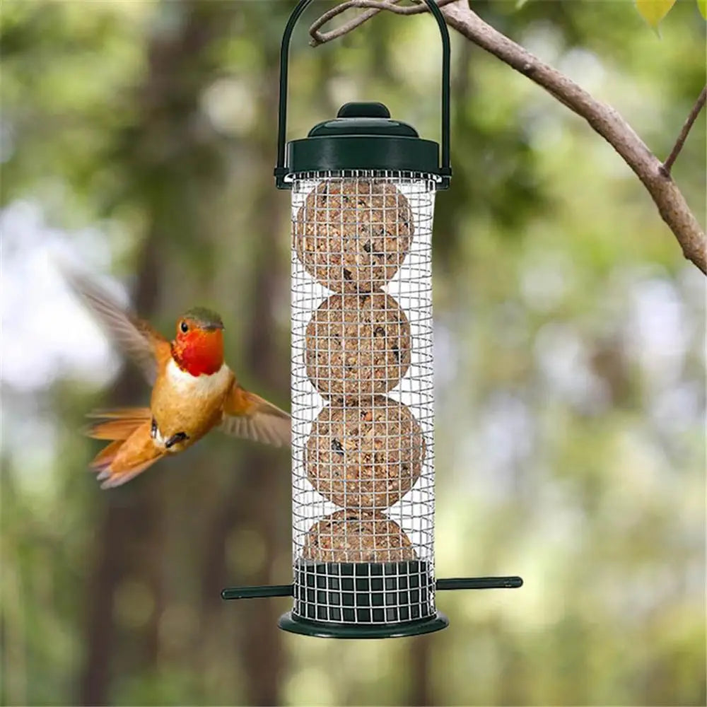Bird Feeder Standing Dumplings Grease Ball Rack Holder Outdoor Food Dispenser for Tit Small Wild Birds Windproof Rainproof