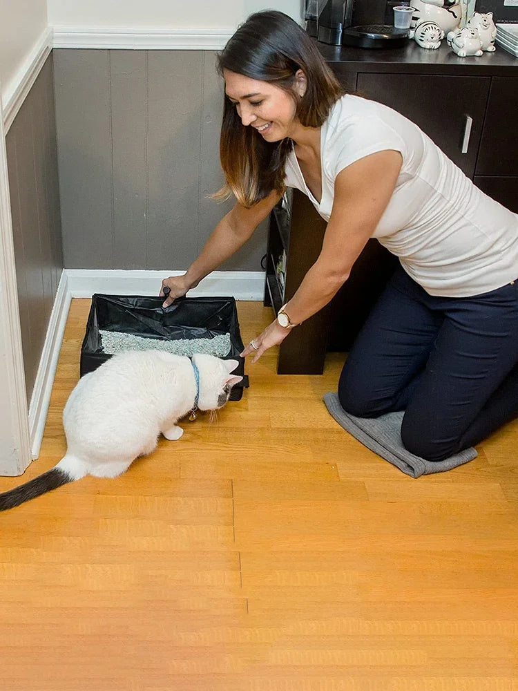 Foldable Cat Litter Box Portable Folding Pet Supplies Dog Toilet Doghouse Waterproof Cat Litter Box for Travel Home Outdoor Car