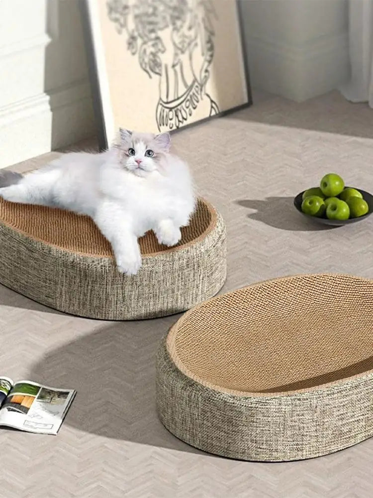Cat Scratcher Oval Cat Scratch Pad Bowl Nest Multifunctional Pet Sleeping Mat Cat Scratcher Pad Pet Bed Durable Cat Scratcher