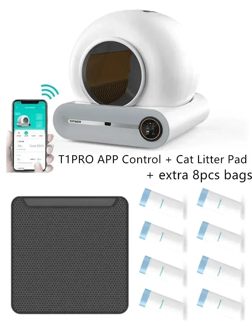 Large Capacity Automatic Cat Litter Box Self Cleaning, Smart Self-Cleaning Cat Litter Box with 65L Litter Box APP Control