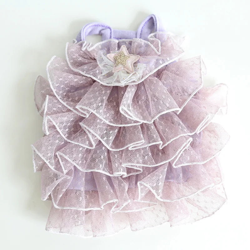 Cat Spring/summer Dress Full of Star Wedding Sweet Dog Pet Dress Cat Dress