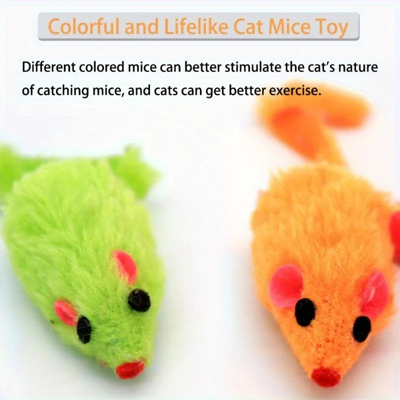 25 Pack Plush Little Mice Cat Toys Mouse Shaped cat Toys Interactive Mouse Toys Suitable for Aggressive Games Sports