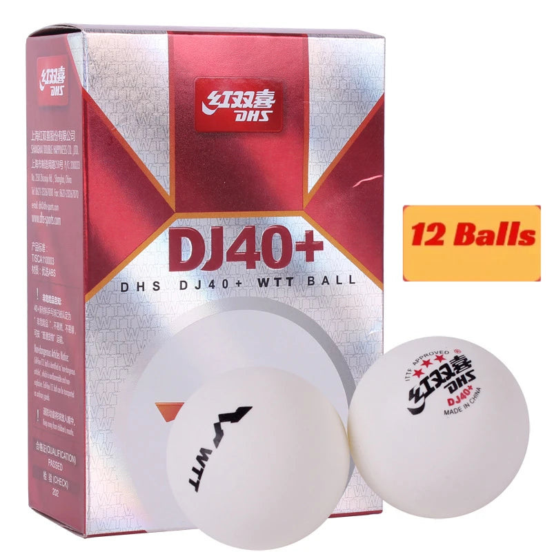 Original DHS D40+ 3 Stars Table Tennis Balls Professional 40+ Seamed Ping Pong Balls  ITTF Standard for WTT Competition