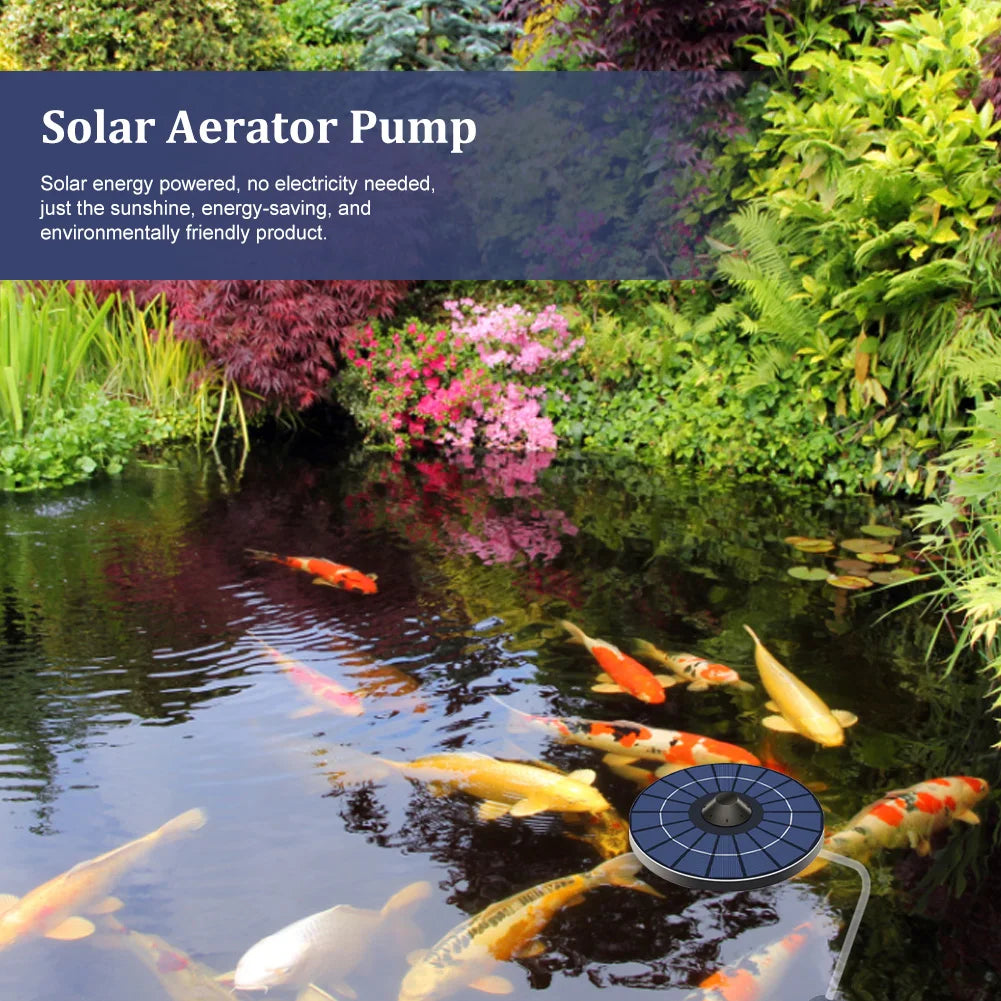 Floating Solar Air Pump Aerator Pumps For Aquarium Fish Tank Pond Fishing Oxygenation with Air Hoses and Bubble Stone