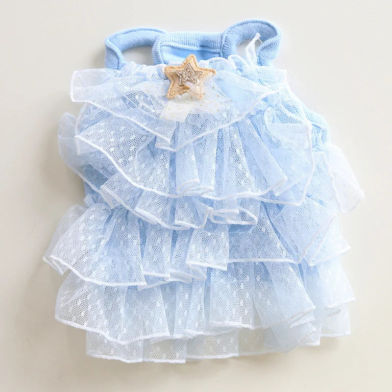 Cat Spring/summer Dress Full of Star Wedding Sweet Dog Pet Dress Cat Dress