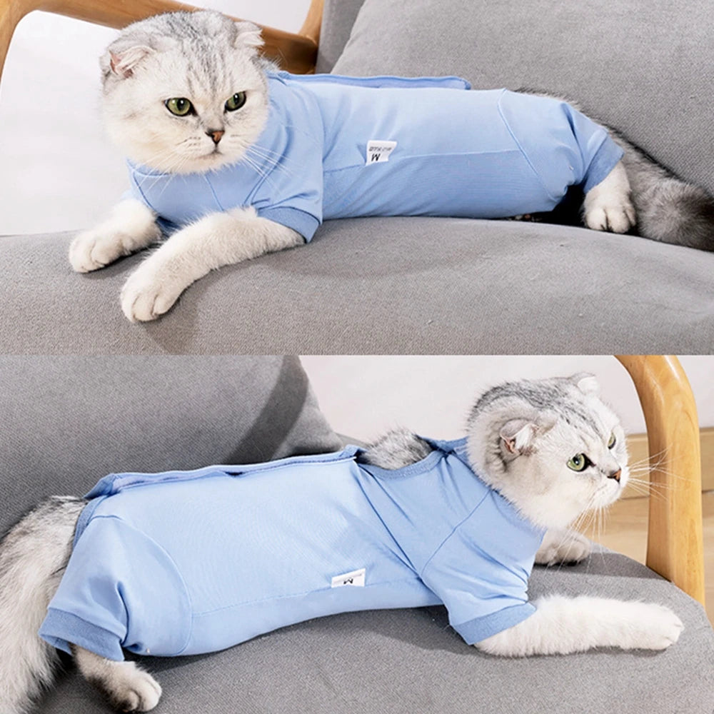Cat Recovery Suit Dog Onesie After Surgery Wear Wounds Anti Licking E-Collar Cone Alternative Pajamas Bodysuit Prevent Shedding