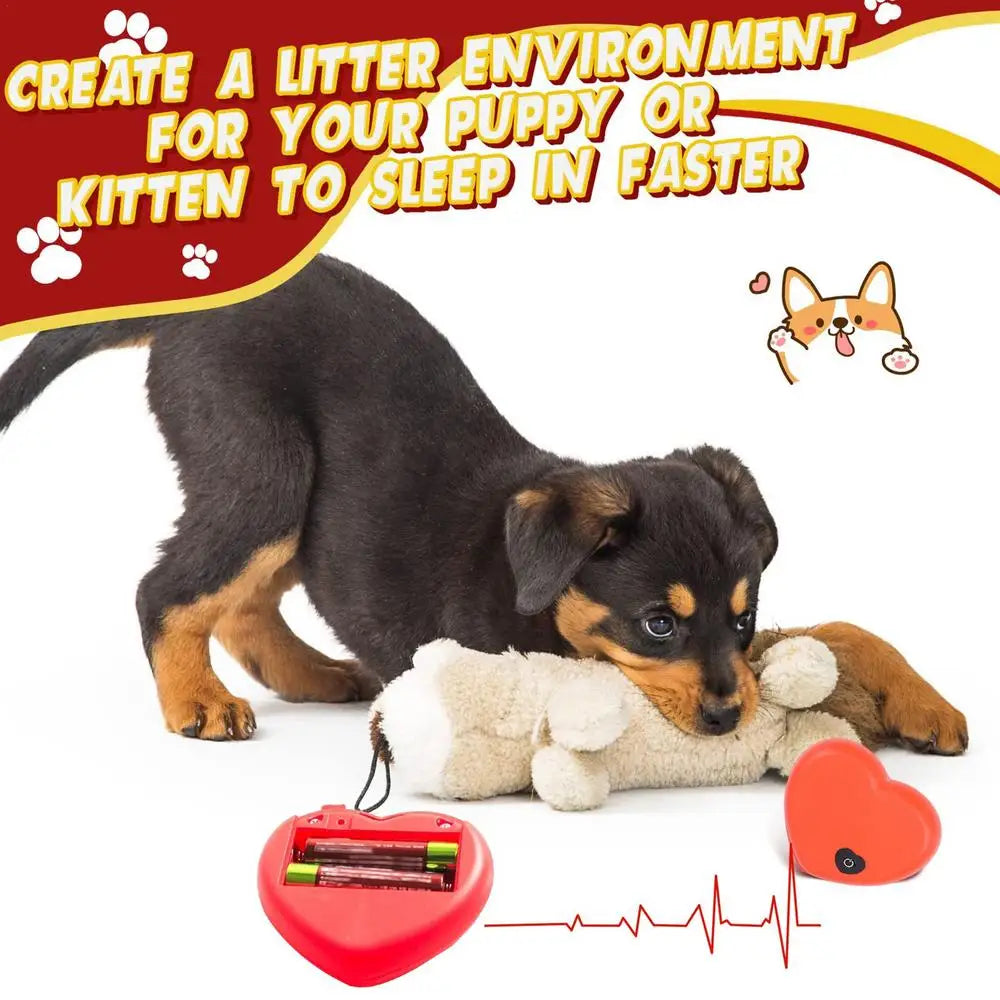 Puppy Heartbeat Soothing Hug Toy Dog Heating Plush Doll Pet Comfortable Behavioral Training Play Aid Tool Anxiety Relief Sleep