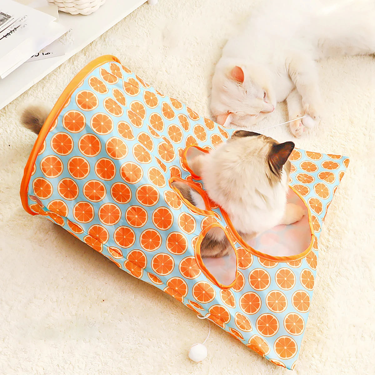 Cat Toys Drilling Bag Teaser Cat Stick Collapsible Cat Tunnel Rattling Paper Chewable Hairball Cat Toys
