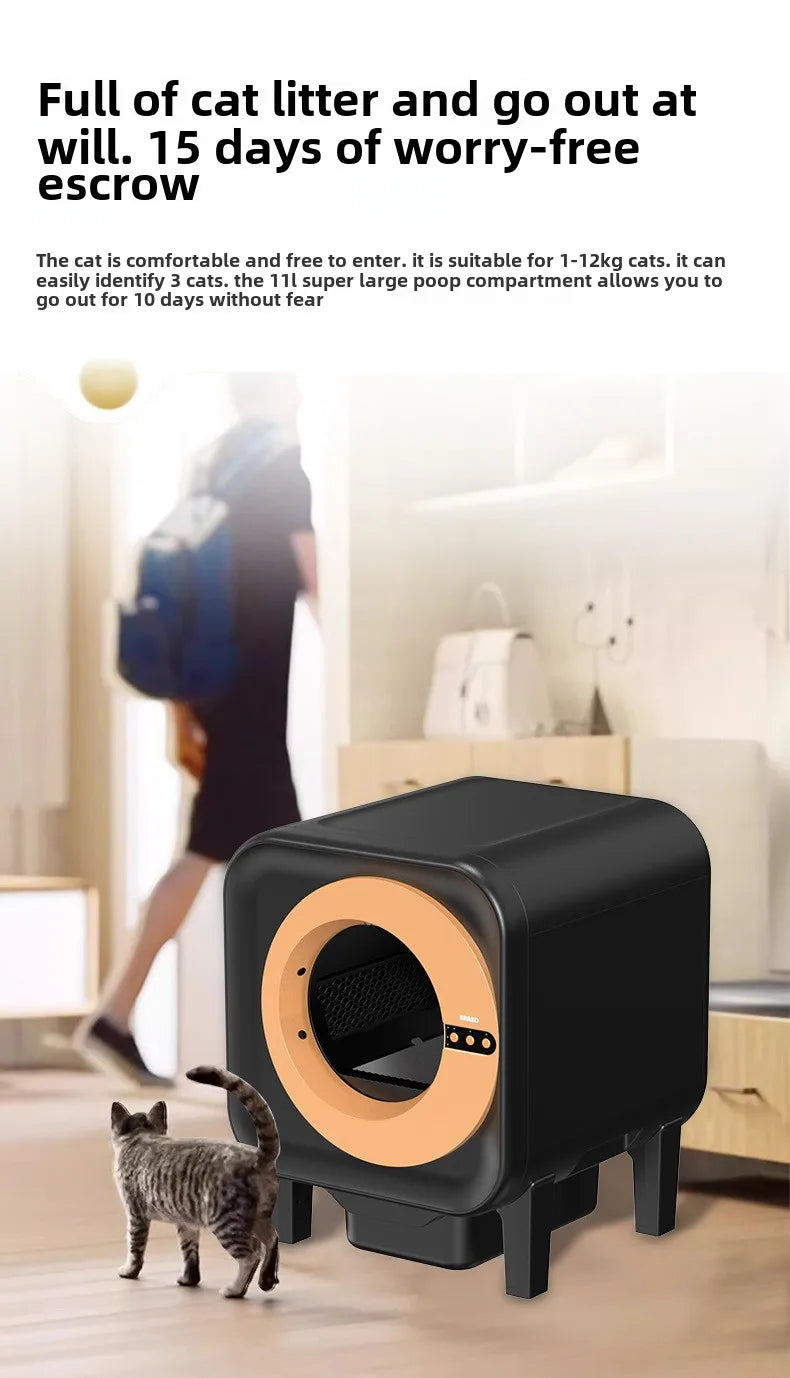 Pet Intelligent Cat Litter Box, Cat Toilet, Electric Cat Litter Box, Large Size, Automatic Feces Shovel, Anti Splash