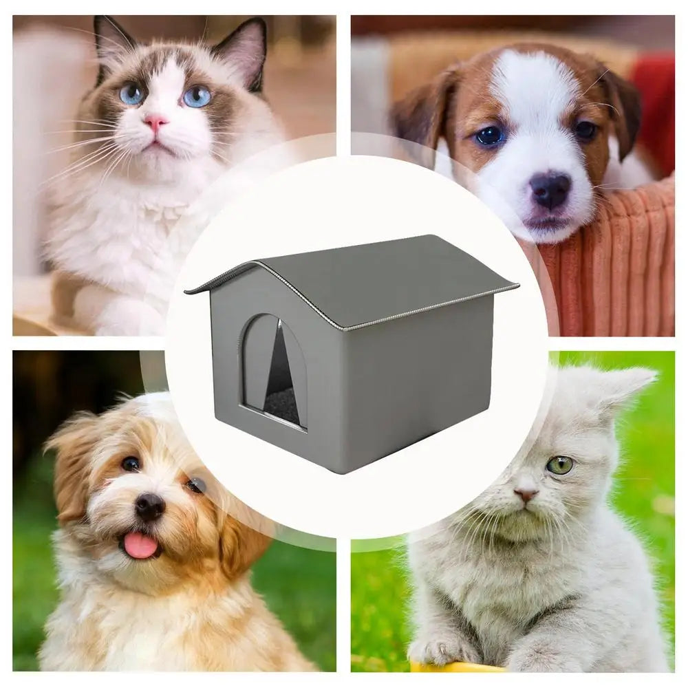 Outdoor Cat House Foldable Warm Pet Cave for Winter Waterproof Rainproof Kitten Cave Pet Tent Bunny Bed for Feral Cat Puppy