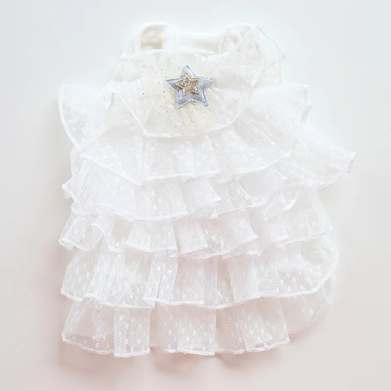 Cat Spring/summer Dress Full of Star Wedding Sweet Dog Pet Dress Cat Dress