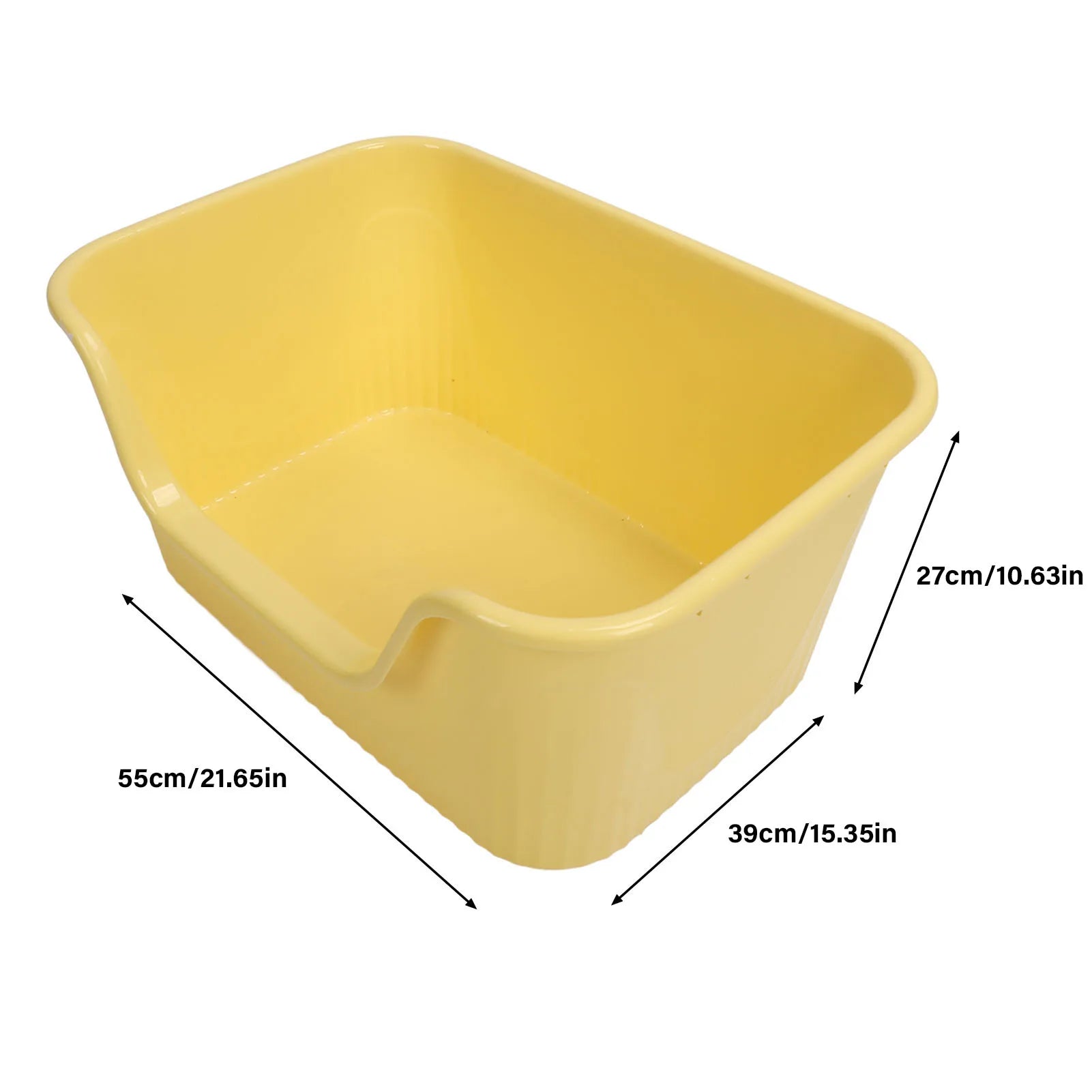 Large Cat Litter Box High Sides Anti Splashing Easy to Clean Simple Look Open Cat Litter Box for Large Cats Large Cat Litter Box