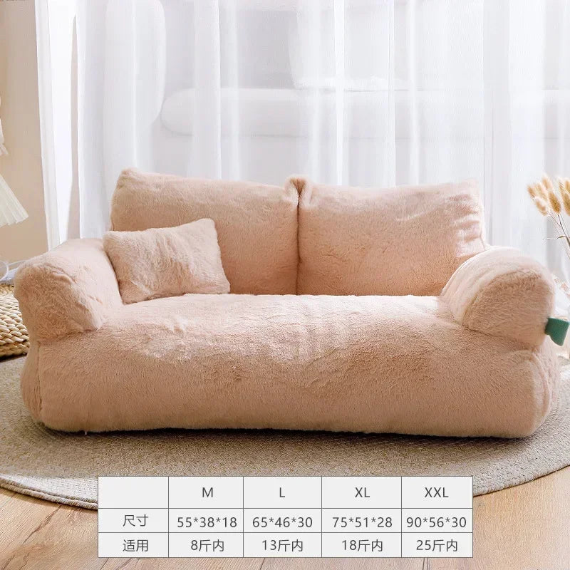 Plush Cat Bed House Sofa Beds Washable Warm Pet Dog Nest Comfortable Cat Cushion Dog Sleep Winter Furniture