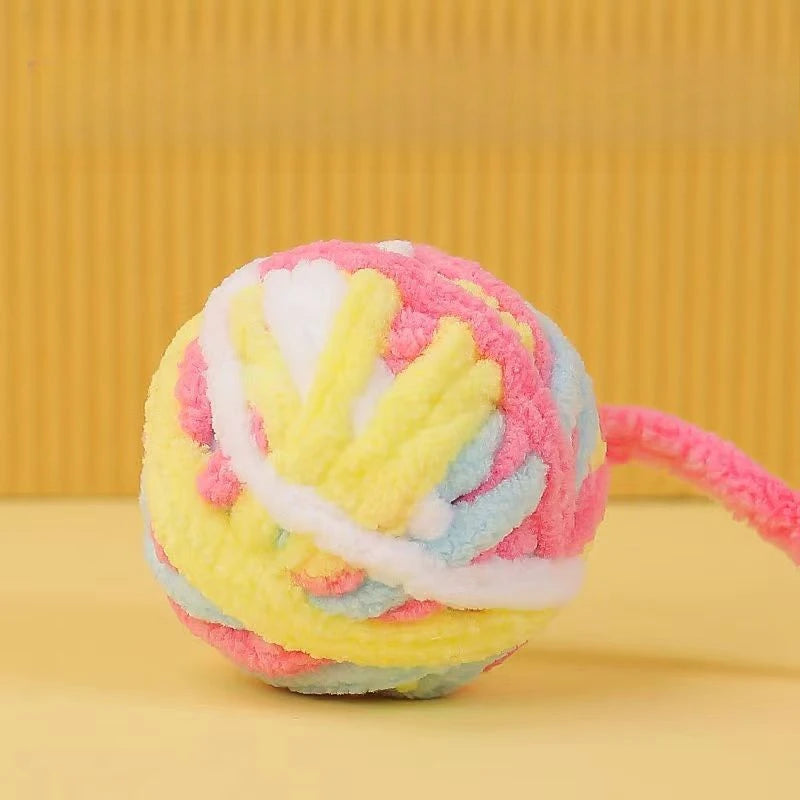 Funny Cat Toys Colorful Yarn Balls with Bell Sounding Interactive Chewing Toy for Kitten Stuffed Toy Ball Cat Toys Supplies
