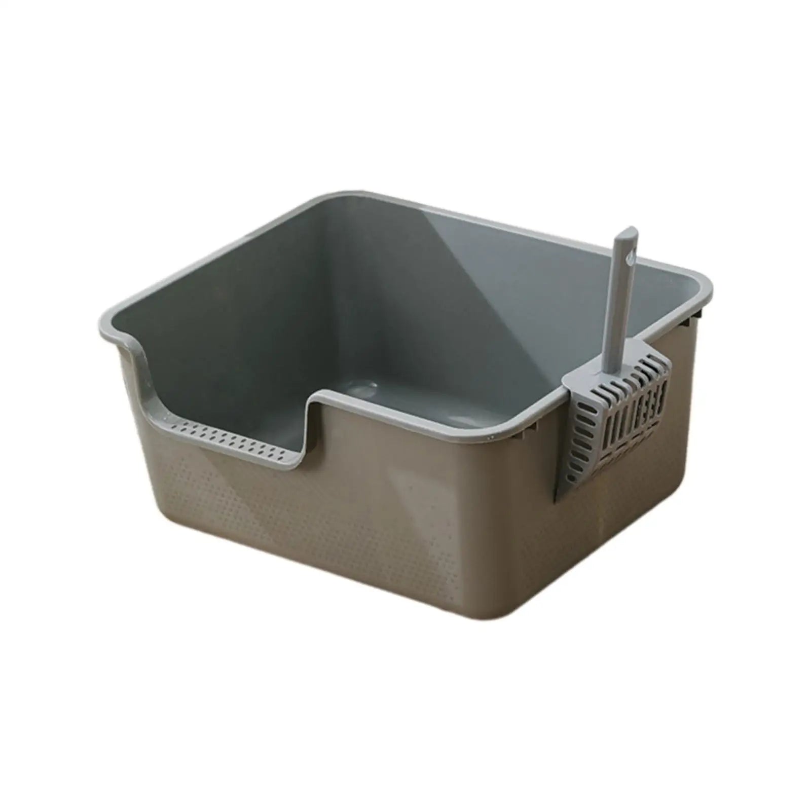Semi Enclosed Cat Litter Box with High Side Large Capacity Anti-Splashing Kitten Toilet Tray Cat Litter Basin Pet Supplies