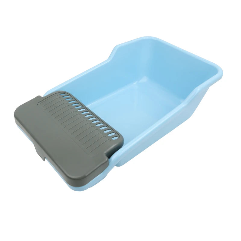 Cat Litter Box, Large Semi-enclosed Cat Toilet, Plastic Large Space, High Fence Cat Litter Box, Pet Supplies