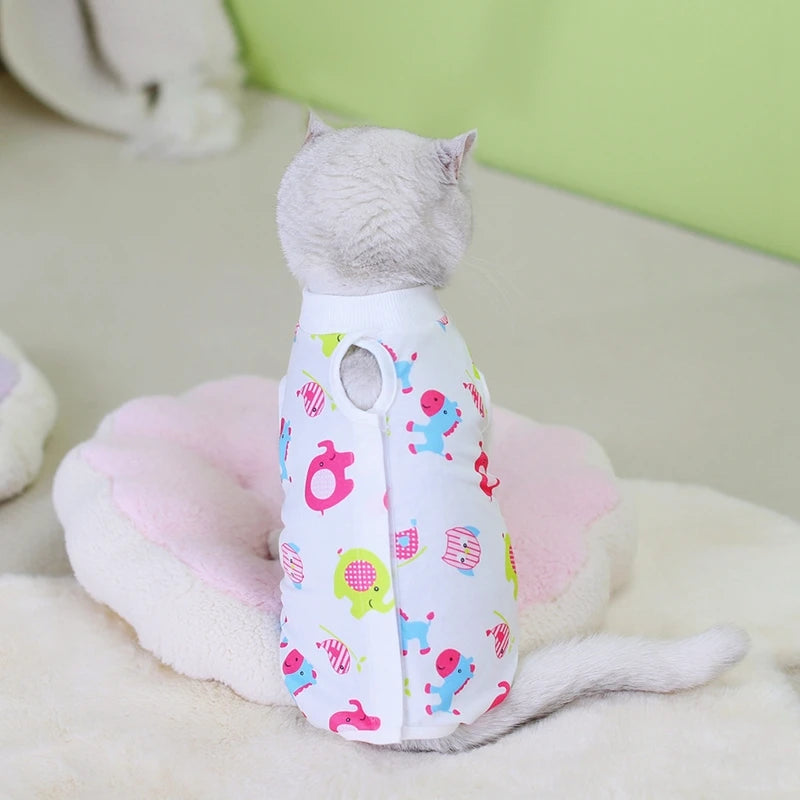 Pet Cat Weaning Clothes for Small Dog Sterilizations Jumpsuit Anti-licking After Surgery Recovery Care Suit Puppy Kitten Outfits