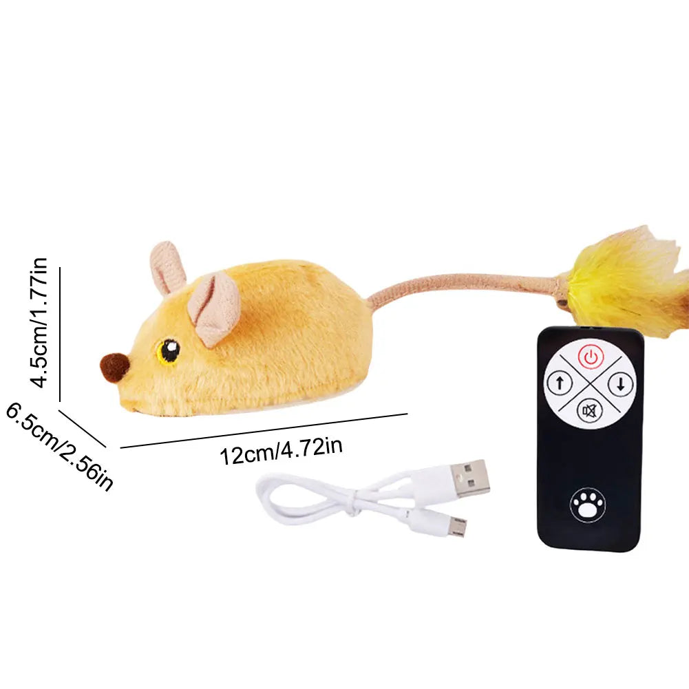 Interactive Cat Toy Electronic Mouse Moving Cat Toys Squeaky Cat Toys for Kitten Indoor/Outdoor Exercise
