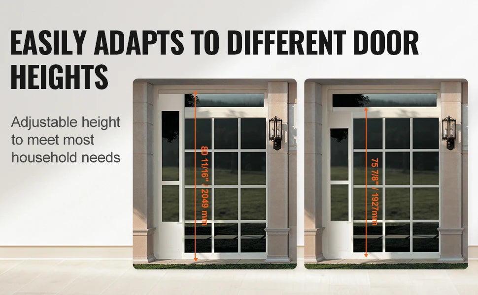 VEVOR Dog Door Sliding Glass Door Adjustable Height Doggy Door Sliding Doors Aluminum Frame Tempered Glass Pet Door