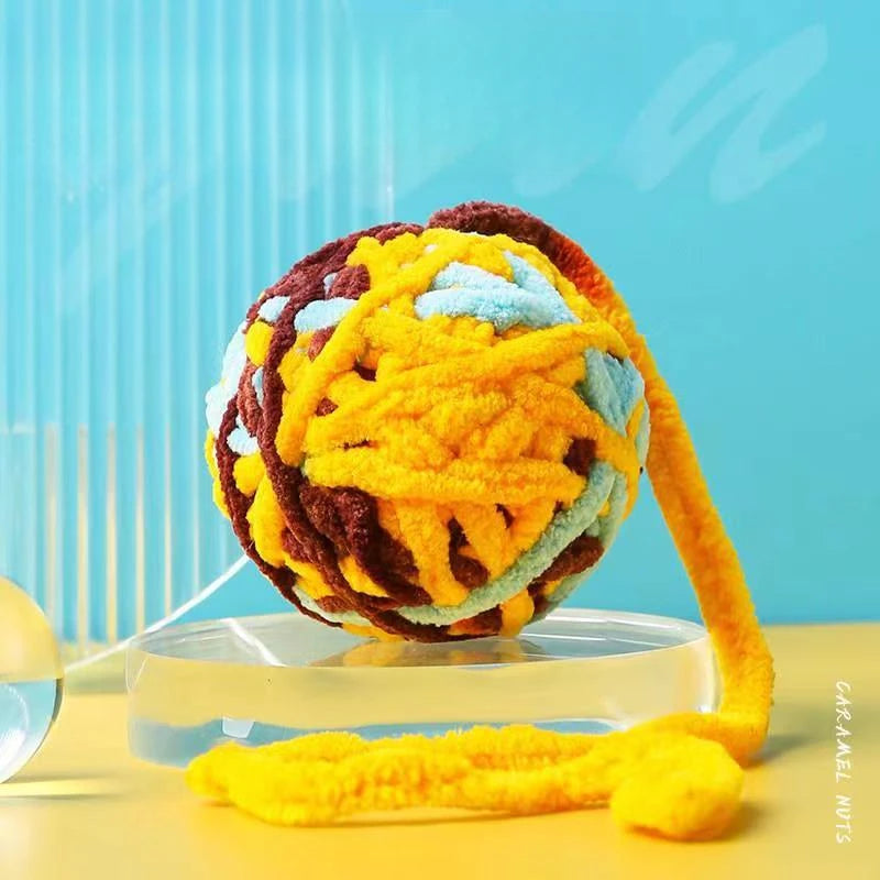 Funny Cat Toys Colorful Yarn Balls with Bell Sounding Interactive Chewing Toy for Kitten Stuffed Toy Ball Cat Toys Supplies