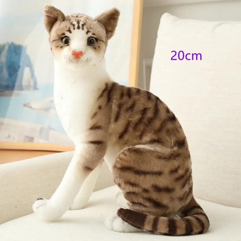 Cat Doll Pet Toys Stuffed Lifelike  Cats Plush Toy Simulation Cute  kitten Dolls  Children Boys and Girls Christmas Presents