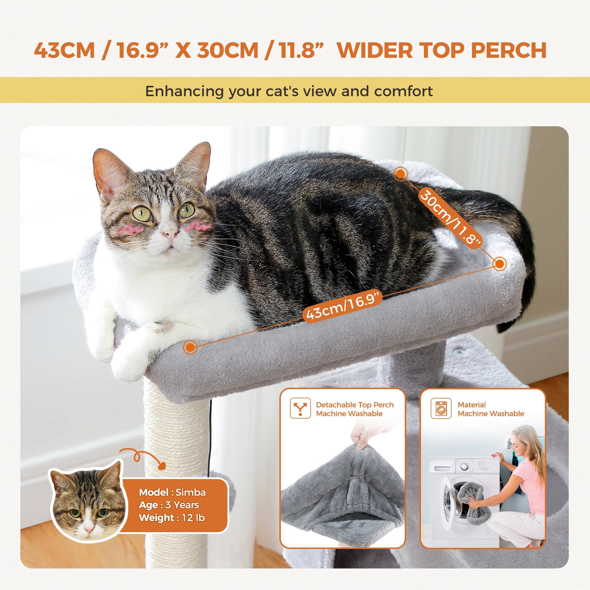 Multi-Level Cat Tree Tower with Sisal Scratching Posts Soft Padded Perch Large Cat Condo for Indoor Kitten Bed House Cat Toys