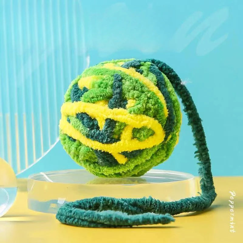 Funny Cat Toys Colorful Yarn Balls with Bell Sounding Interactive Chewing Toy for Kitten Stuffed Toy Ball Cat Toys Supplies