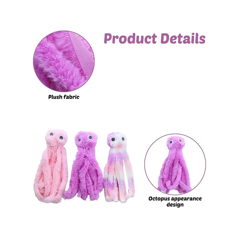 Cute octopus cat toys for kittens and young cats, cat toys for chewing, plush toys, pet supplies