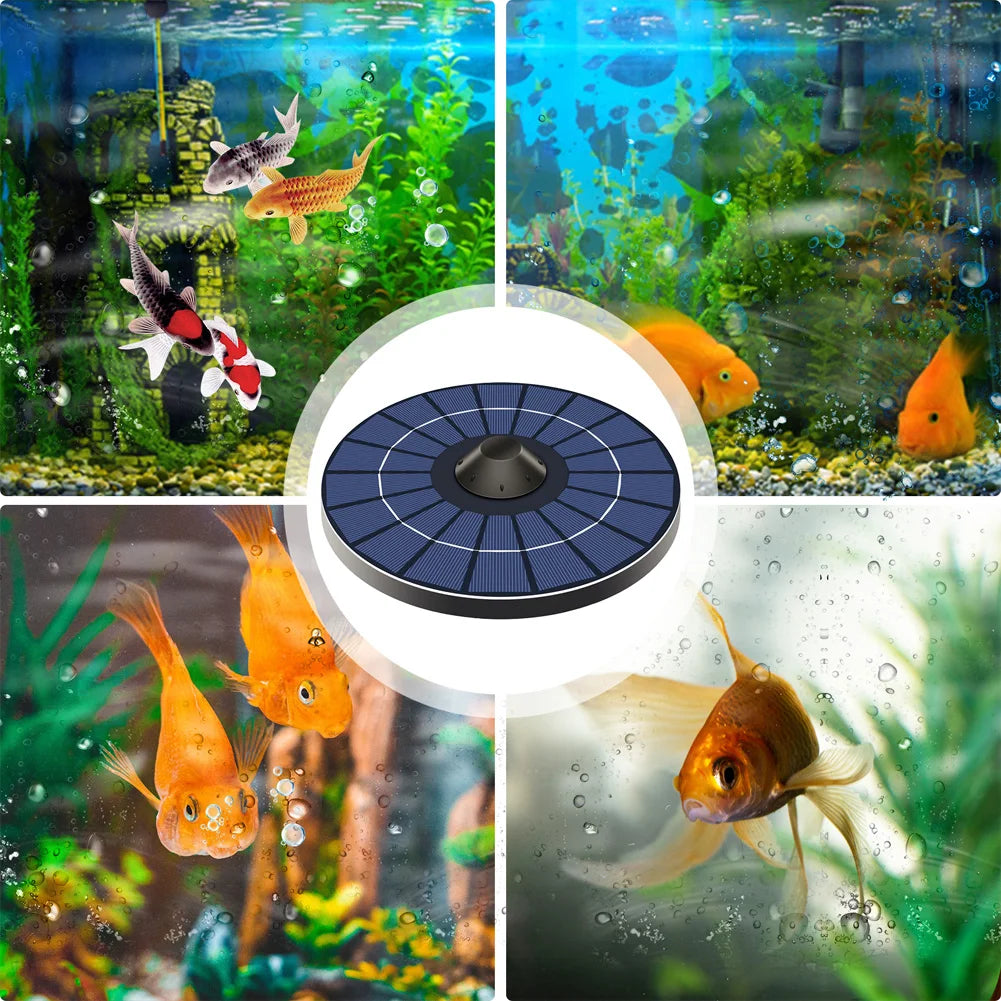 Floating Solar Air Pump Aerator Pumps For Aquarium Fish Tank Pond Fishing Oxygenation with Air Hoses and Bubble Stone