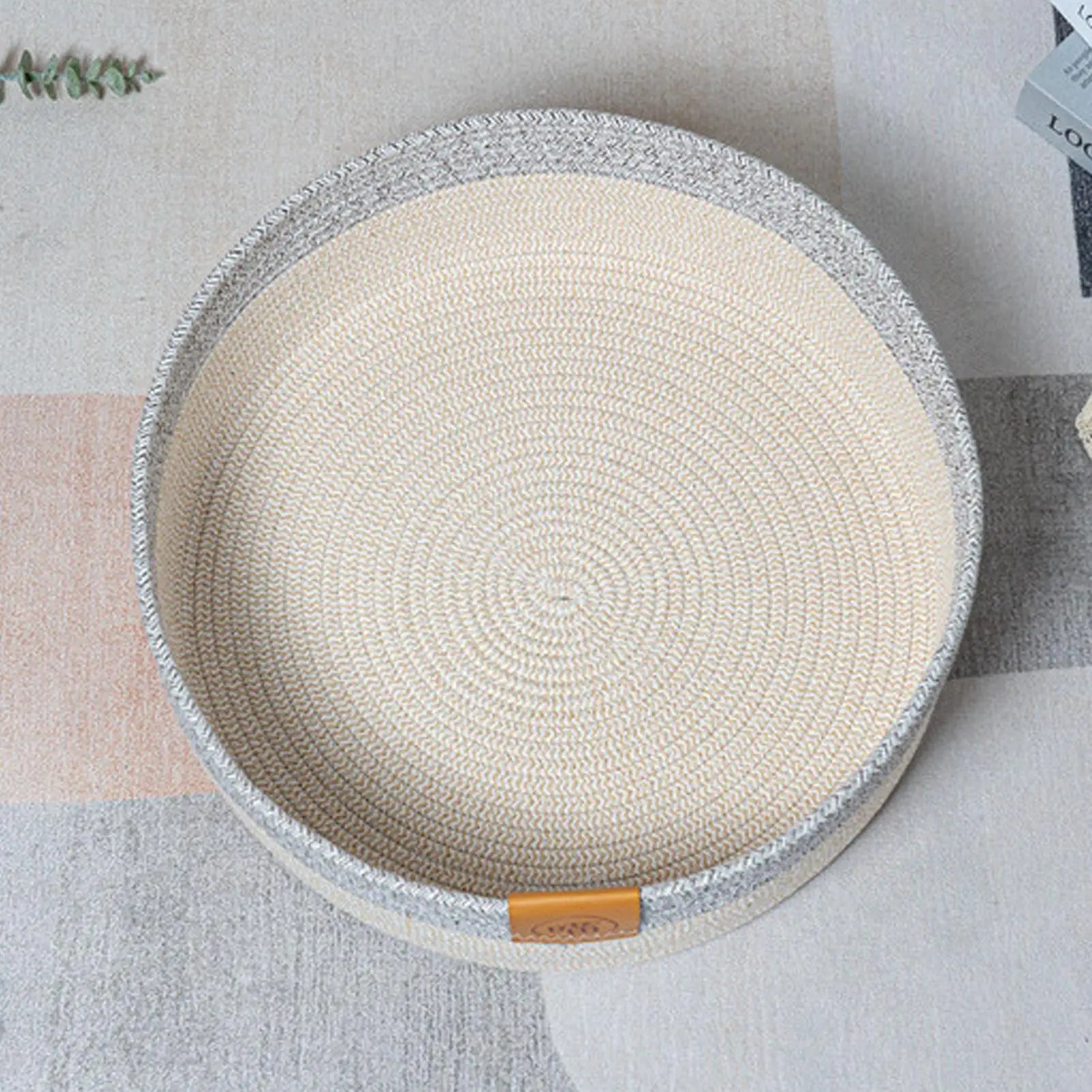 Woven Cat Bed Basket Stylish Cotton Rope Kitten Nest Cotton Rope Woven Cat Bed Basket Pet Sleeping Mat Scratcher For Kitten And