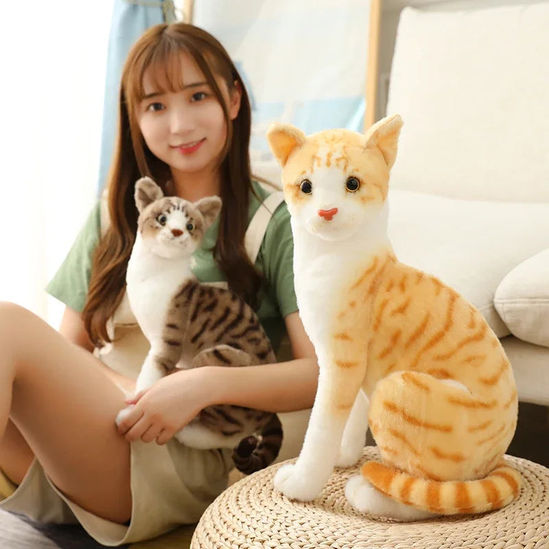 Cat Doll Pet Toys Stuffed Lifelike  Cats Plush Toy Simulation Cute  kitten Dolls  Children Boys and Girls Christmas Presents