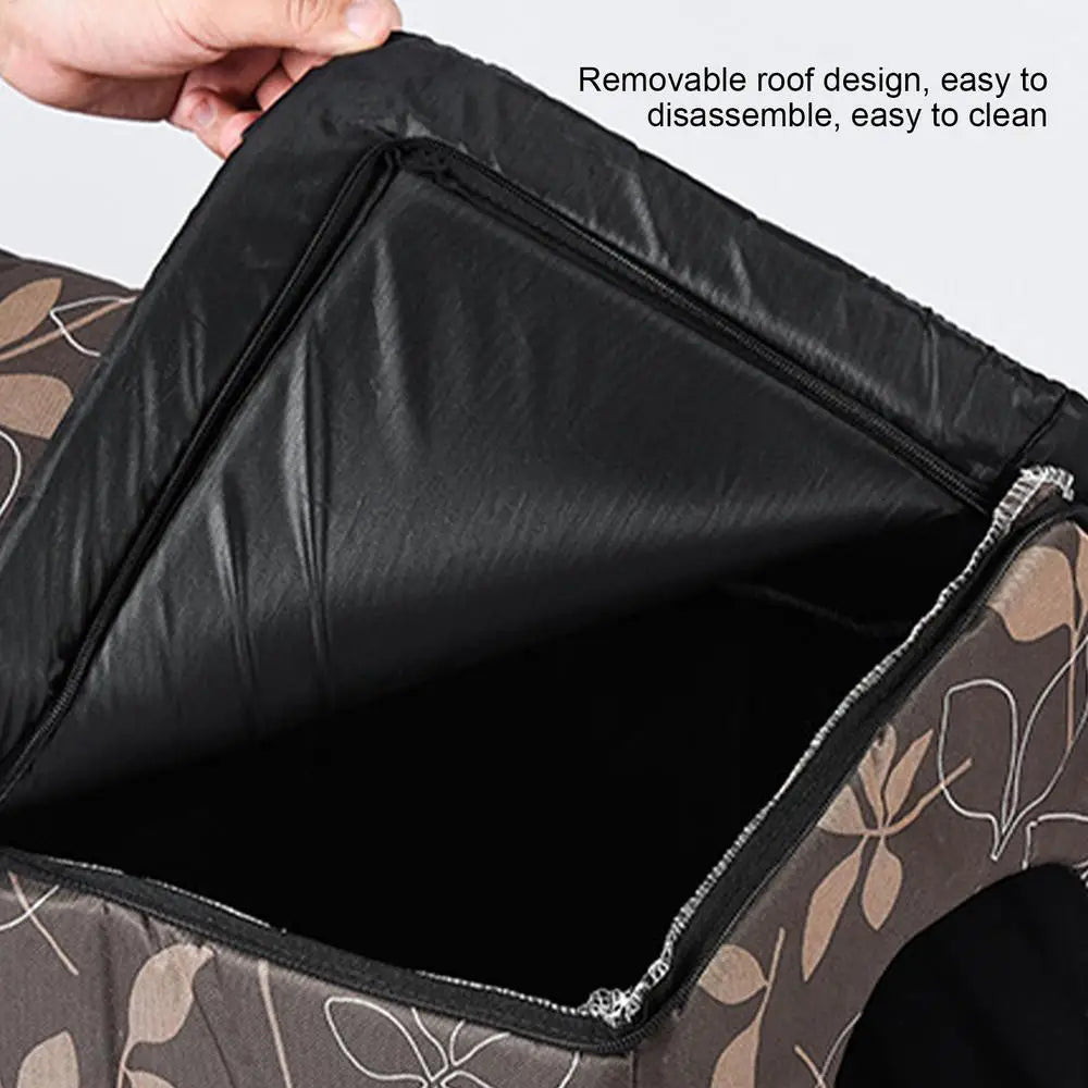 Pet House Outdoor Stray Cat Shelter Oxford Cloth Waterproof Cat Bed Deep Sleep House Stray Dog Winter Garden Puppy Kitten Cave