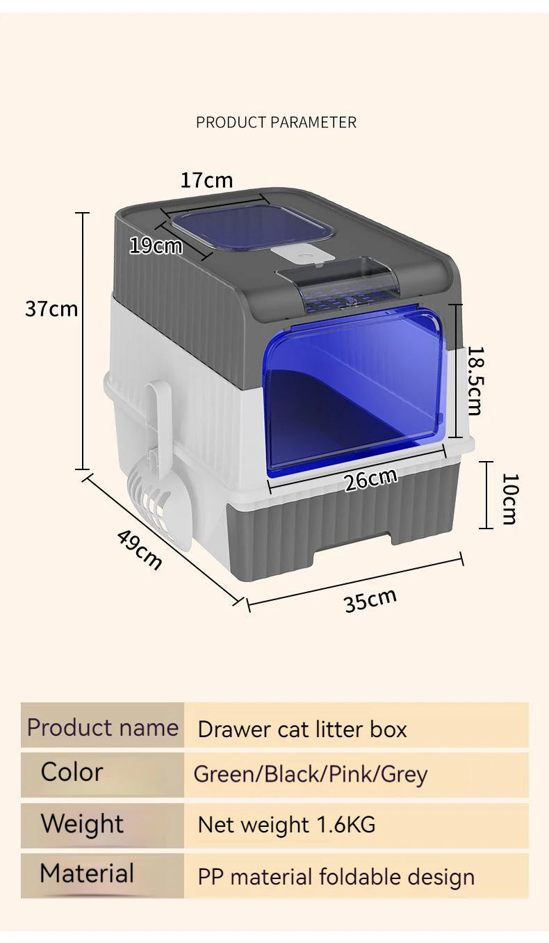 Cat Litter Box Large Rechargeable Self-cleaning Litter Box for Cat Fully Enclosed Toilet Large Capacity Cat Products