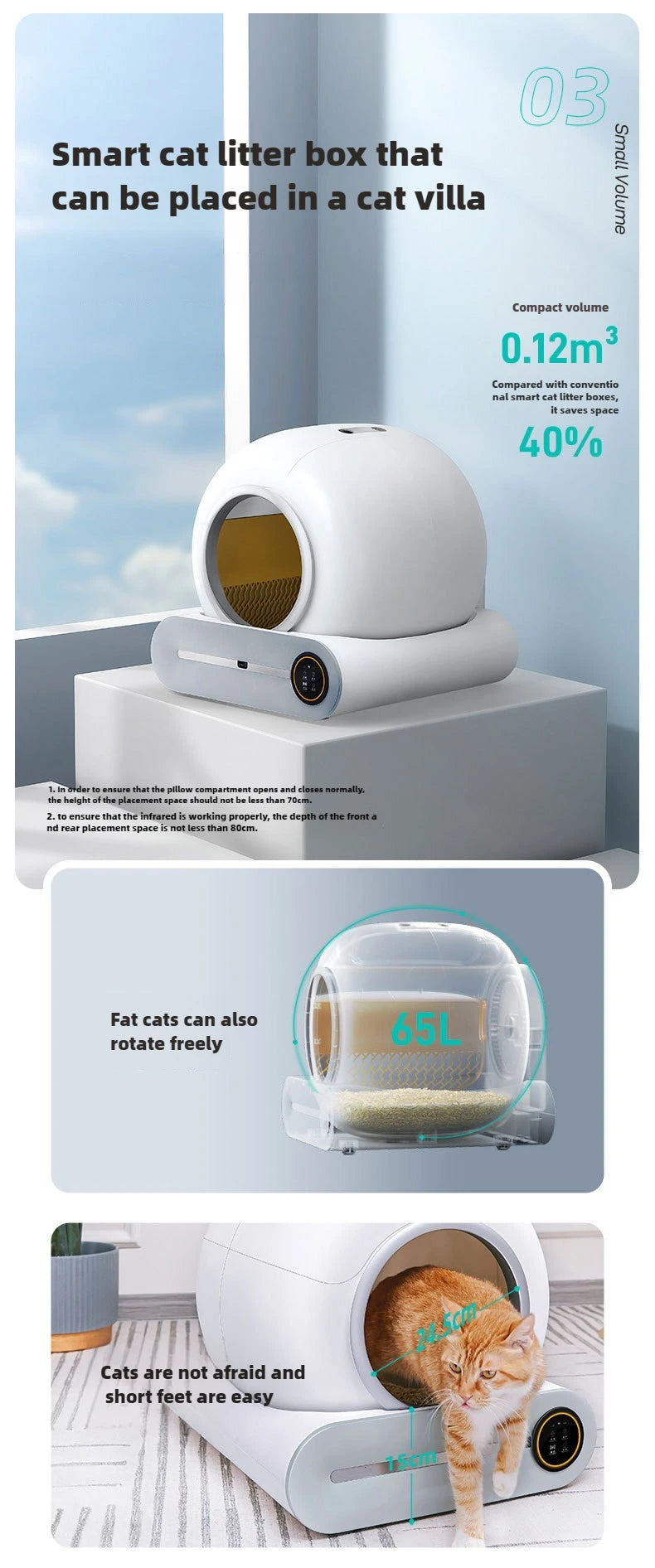 Smart Cat Litter Box for Pets Automatic Cleaning Electric Large Deodorizing Cat Toilet Fully Enclosed Automatic Cat Litter Box
