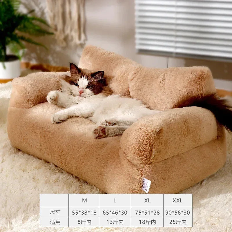 Plush Cat Bed House Sofa Beds Washable Warm Pet Dog Nest Comfortable Cat Cushion Dog Sleep Winter Furniture