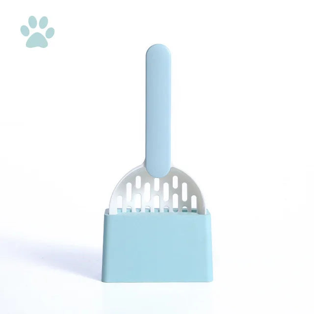 Cat Litter Scoop Plastic Cat Litter Shovel With Base Self Cleaning Cat Litter Box Shovel Kitten Toilet Clean Tools Cat Supplies