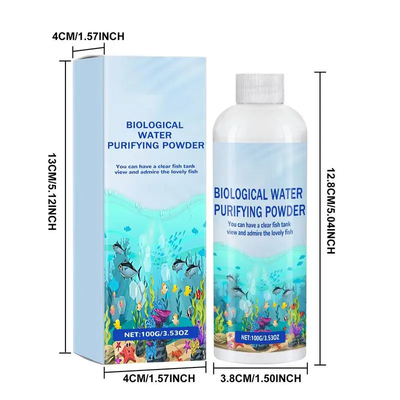 Aquarium Water Conditioner 100g Efficient Solution Fish Tank Cleaner Aquarium Cleaner Rapid Cleaning Solution For Crystal Clear