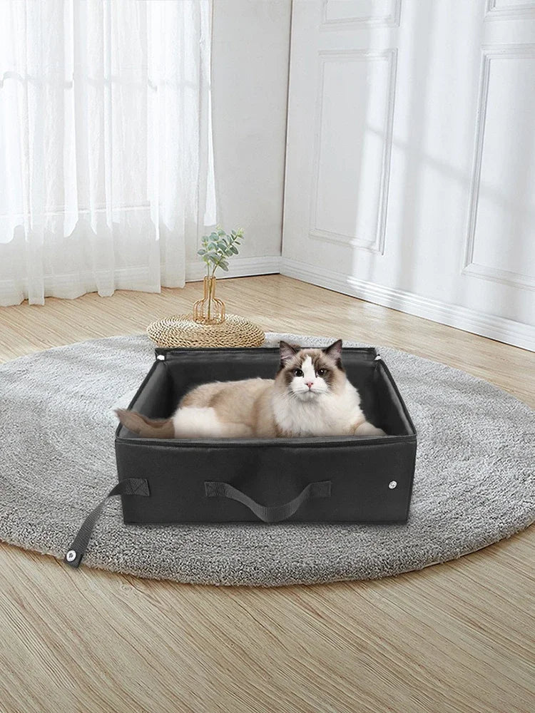 Foldable Cat Litter Box Portable Folding Pet Supplies Dog Toilet Doghouse Waterproof Cat Litter Box for Travel Home Outdoor Car