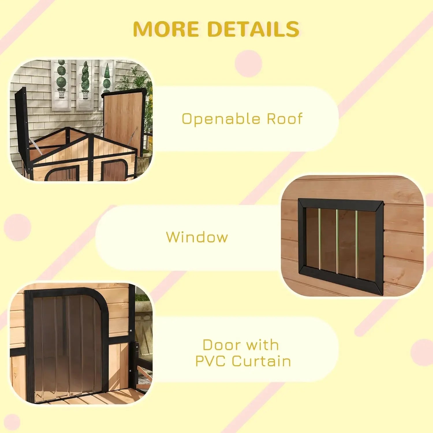Wooden Large Dog House Outdoor Double XL Dog Kennel with Elevated Floor and Porch, Weatherproof Puppy Shelter for Dogs