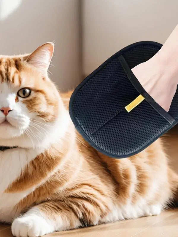 Pet Grooming Gloves Static Dedusting Brush Double Sided Pet Hair Remover Mitt Deshedding Brush Glove Removing Dog Cat Hair